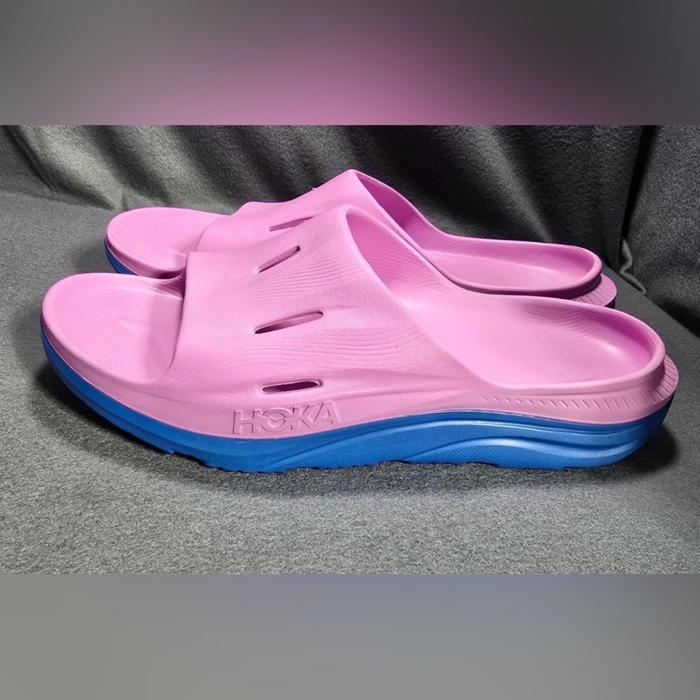 Hoka Ora Recovery Slide 3 Unisex M14 W16Purple Blue Comfort Sandal Slip On NEW